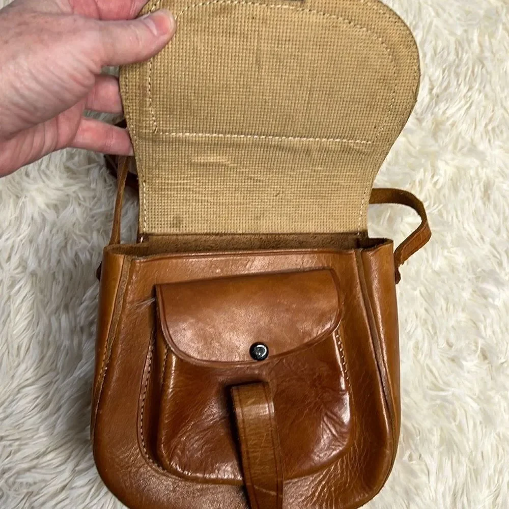 Vintage Women's Brown Boho Leather Western Sling Crossbody Bag